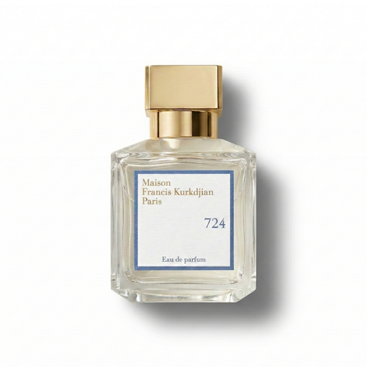 Bottle of MFK 724 EDP fragrance on a white background with soft shadow