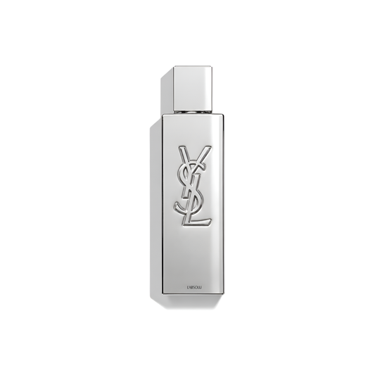 Bottle of MYSLF L'Absolu fragrance on a white background with soft shadow