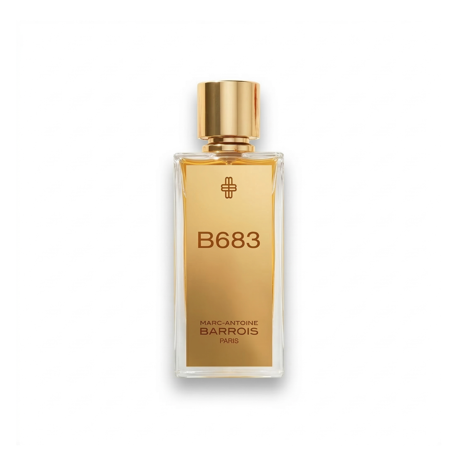 Bottle of Marc-Antoine Barrois B683 EDP fragrance on a white background with soft shadow