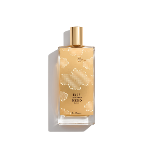 Bottle of Memo Paris Inle EDP fragrance on a white background with soft shadow