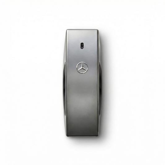 Bottle of Mercedes Benz Club Extreme EDT fragrance on a white background with soft shadow
