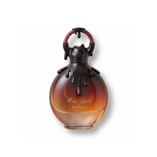 Bottle of Miss Armaf Magnifiq EDP fragrance on a white background with soft shadow