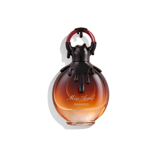 Bottle of Miss Armaf Magnifiq EDP fragrance on a white background with soft shadow
