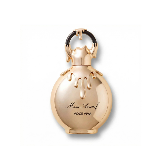 Bottle of Miss Armaf Voce Viva EDP fragrance on a white background with soft shadow