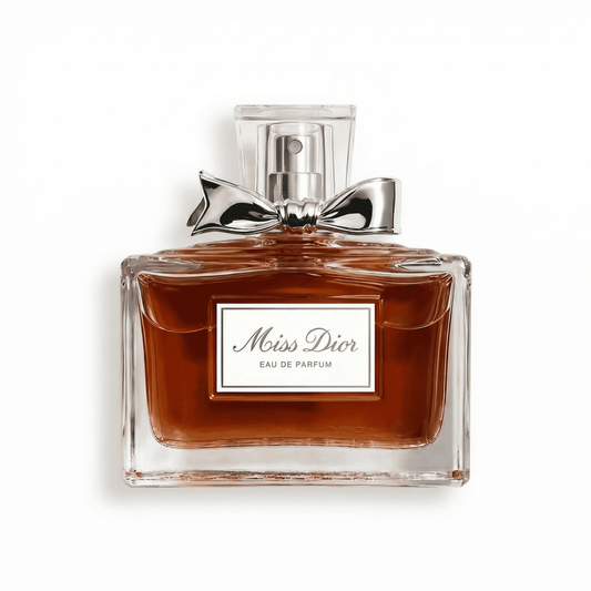 Bottle of Miss Dior Eau de Parfum fragrance on a white background with soft shadow