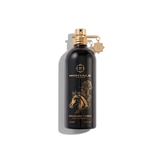 Bottle of Montale Arabians Tonka EDP fragrance on a white background with soft shadow