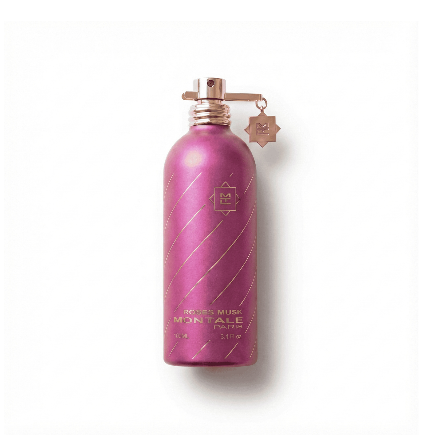 Bottle of Montale Roses Musk EDP fragrance on a white background with soft shadow