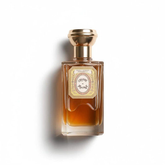 Bottle of Oriza Legrand Chypre Mousse EDP fragrance on a white background with soft shadow