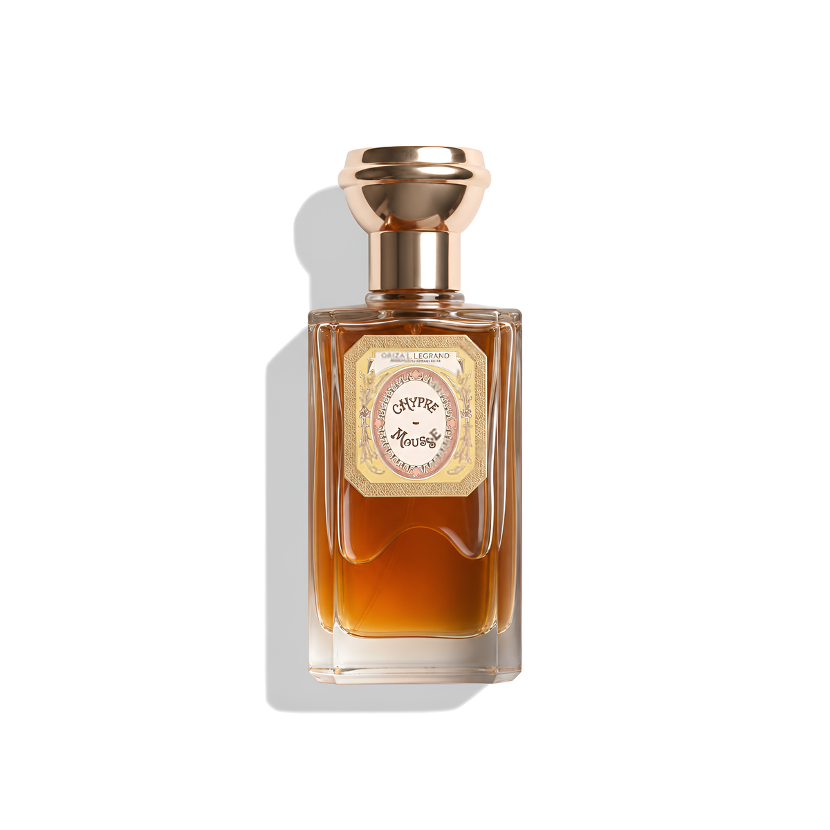 Bottle of Oriza Legrand Chypre Mousse EDP fragrance on a white background with soft shadow