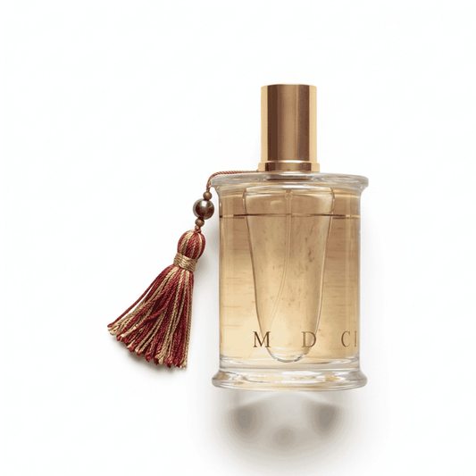 Bottle of Parfums Mdci Invasion Barbare EDP fragrance on a white background with soft shadow