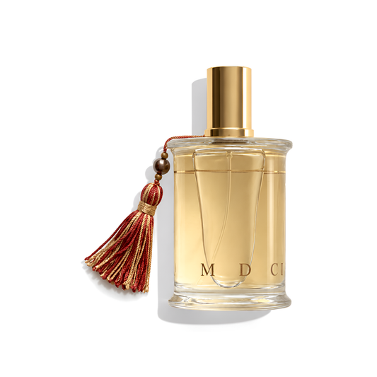Bottle of Parfums Mdci Invasion Barbare EDP fragrance on a white background with soft shadow