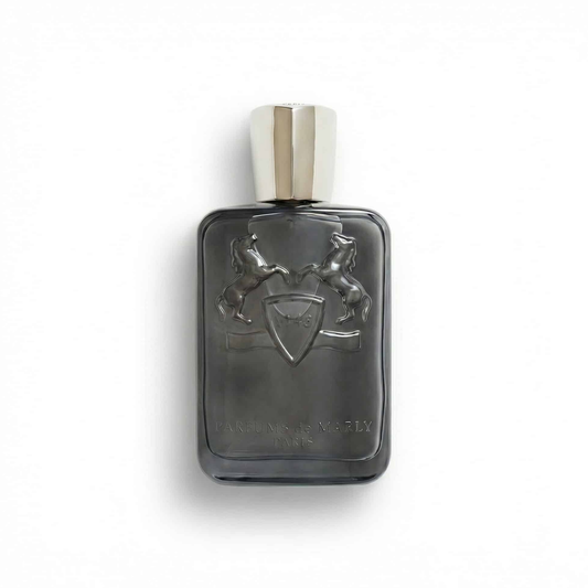 Bottle of Parfums de Marly Castley EDP fragrance on a white background with soft shadow