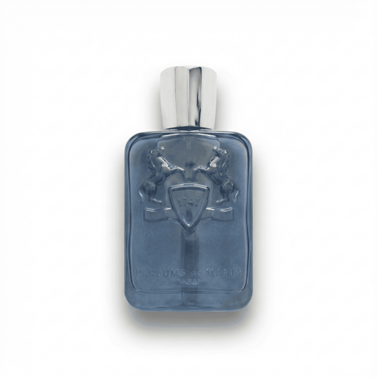 Bottle of Parfums de Marly Sedley EDP fragrance on a white background with soft shadow