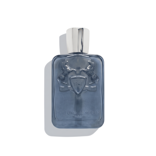 Bottle of Parfums de Marly Sedley EDP fragrance on a white background with soft shadow