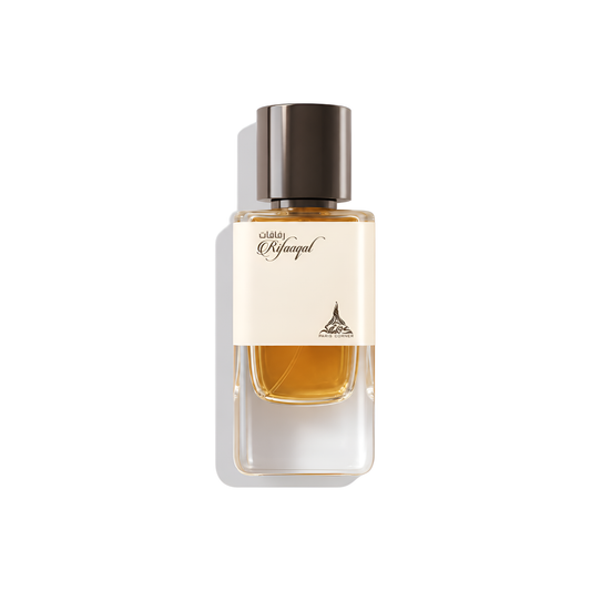 Bottle of Paris Corner Rifaaqat EDP fragrance on a white background with soft shadow