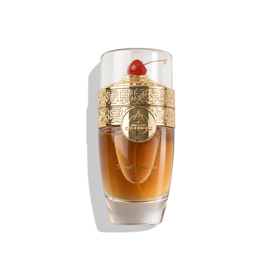 Bottle of Paris Corner Tiramisu Speculoos EDP fragrance on a white background with soft shadow