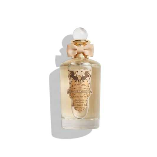 Bottle of Penhaligon's Artemisia EDP fragrance on a white background with soft shadow