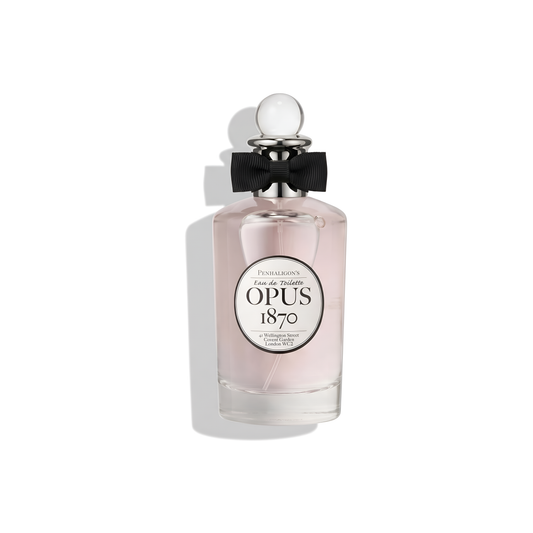 Bottle of Penhaligon's Opus 1870 EDT fragrance on a white background with soft shadow