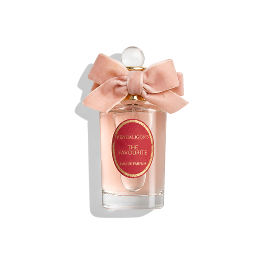 Bottle of Penhaligon's The Favourite EDP fragrance on a white background with soft shadow