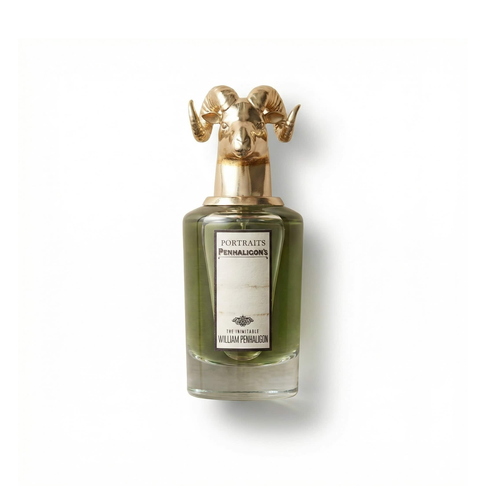 Bottle of Penhaligon's The Inimitable William Penhaligon EDP fragrance on a white background with soft shadow