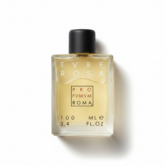 Bottle of Profumum Roma Tuberosa EDP fragrance on a white background with soft shadow