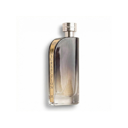 Bottle of Reyane Insurrection II Wild EDT fragrance on a white background with soft shadow