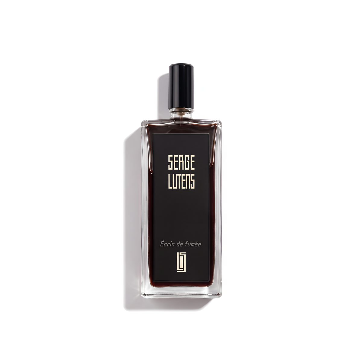 Bottle of Serge Lutens Ecrin de Fumee EDP fragrance on a white background with soft shadow