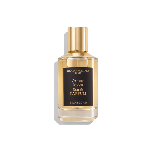 Bottle of Thomas Kosmala Ornate Moon EDP fragrance on a white background with soft shadow