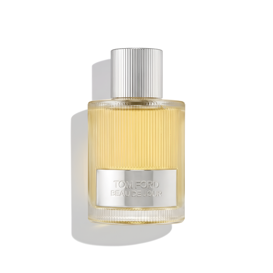 Bottle of Tom Ford Beau De Jour EDP fragrance on a white background with soft shadow