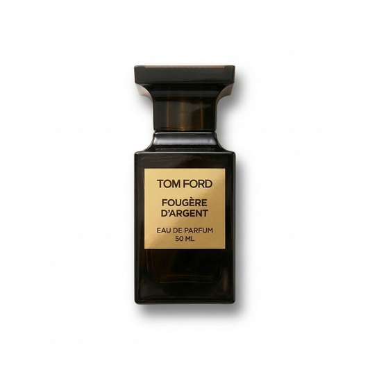 Bottle of Tom Ford Fougere d'Argent EDP fragrance on a white background with soft shadow
