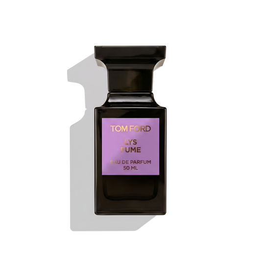 Bottle of Tom Ford Lys Fume EDP fragrance on a white background with soft shadow