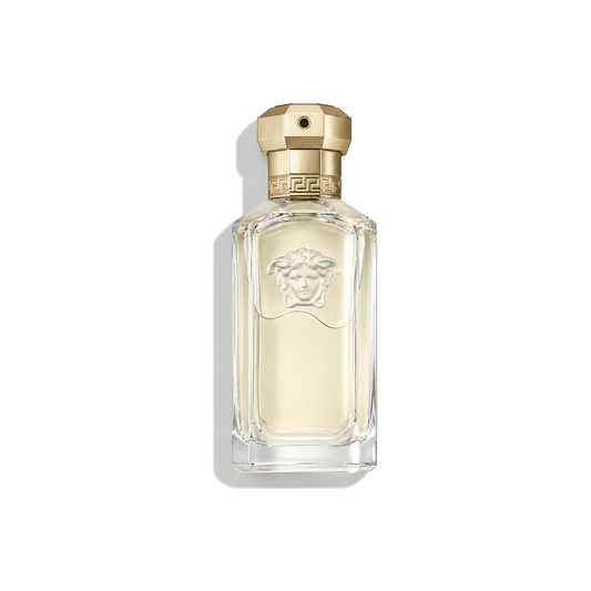 Bottle of Versace The Dreamer EDT fragrance on a white background with soft shadow