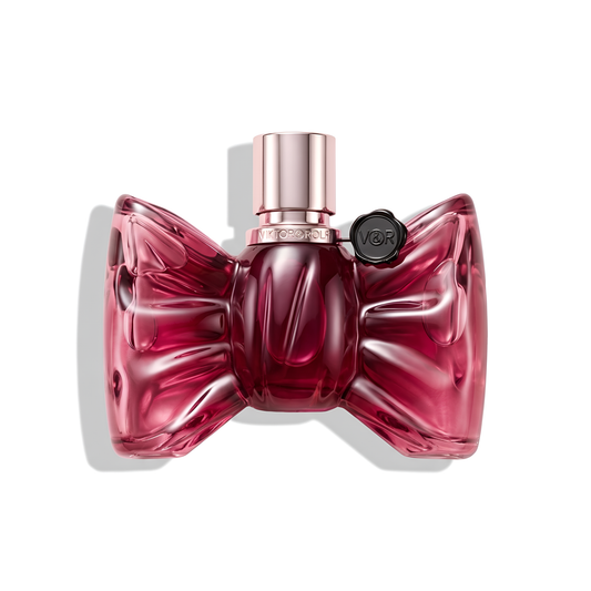 Bottle of Viktor&Rolf Flowerbomb Bonbon EDP fragrance on a white background with soft shadow