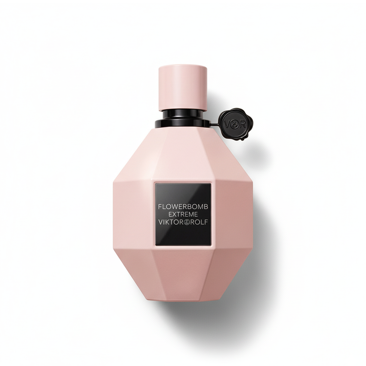 Bottle of Viktor&Rolf Flowerbomb Extreme EDP fragrance on a white background with soft shadow