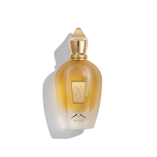 Bottle of Xerjoff Naxos EDP fragrance on a white background with soft shadow