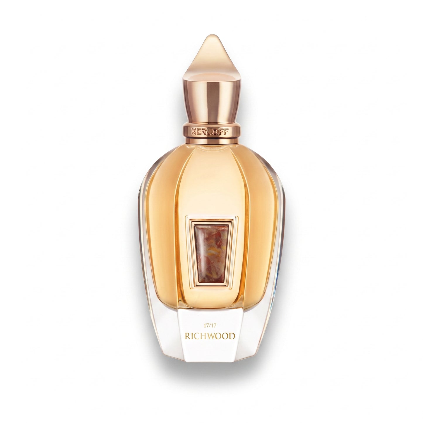 Bottle of Xerjoff Richwood EDP fragrance on a white background with soft shadow