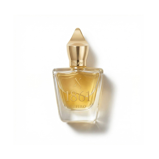 Bottle of Xerjoff Zefiro (Batch 2015) EDP fragrance on a white background with soft shadow