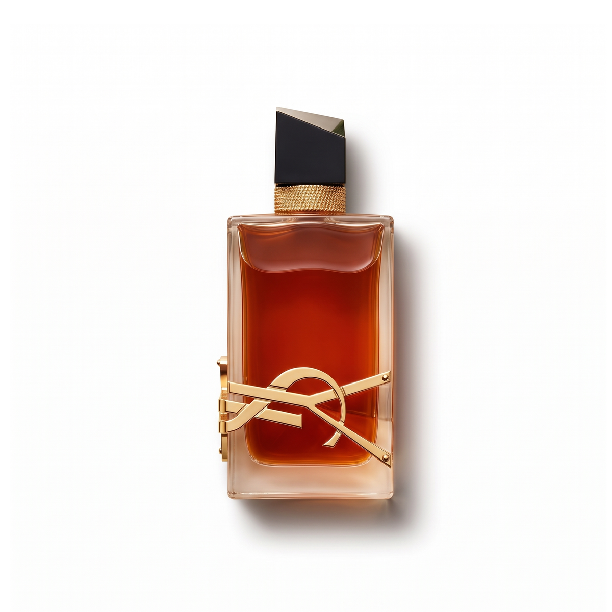 Bottle of YSL Libre Le Parfum fragrance on a white background with soft shadow