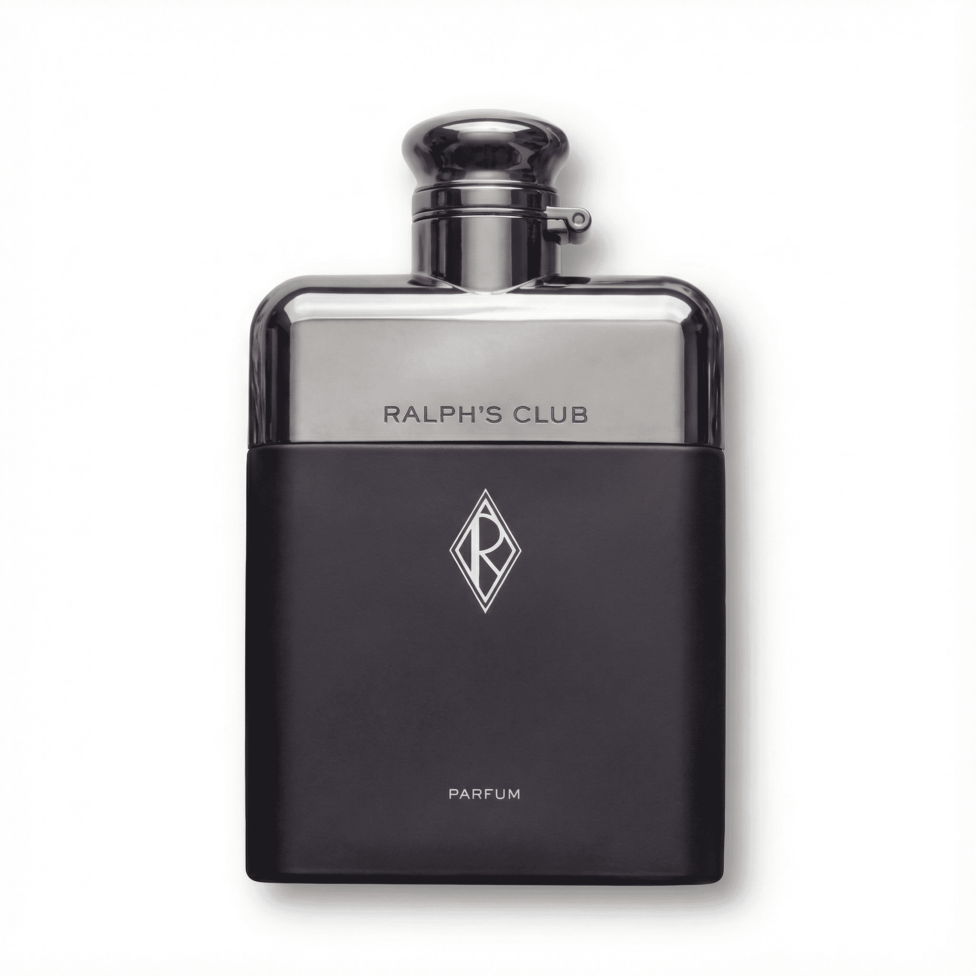 Sophisticated black and silver Ralph's Club perfume bottle showcasing elegant fragrance packaging.