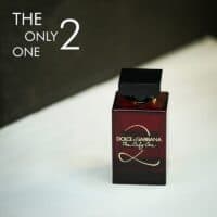 A dark red bottle of Dolce & Gabbana The Only One 2 Eau de Parfum with gold font labels.