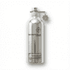 Elegant silver perfume bottle with black musk scent by Montale Paris for luxury fragrances.