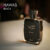 A 100ml bottle of Rasasi Hawas Black Eau de Parfum with a black design on a white table