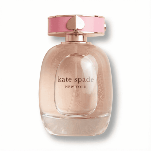 Delicate Kate Spade New York perfume bottle with pink and gold accents.