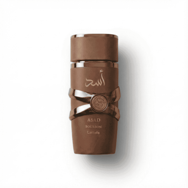 1b8c5f7a-81c8-4789-9bca-4c19860574bd Intense Bourbon scent perfume bottle with elegant brown design and embossed details.