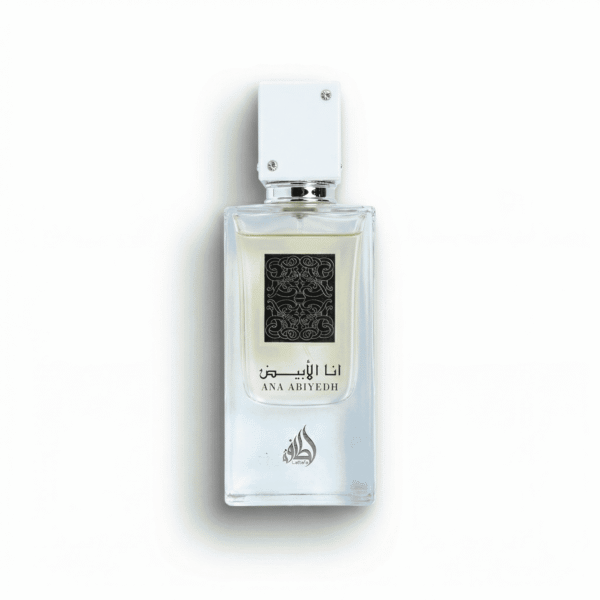 Elegant perfume bottle with Arabic calligraphy, luxurious fragrance for women.